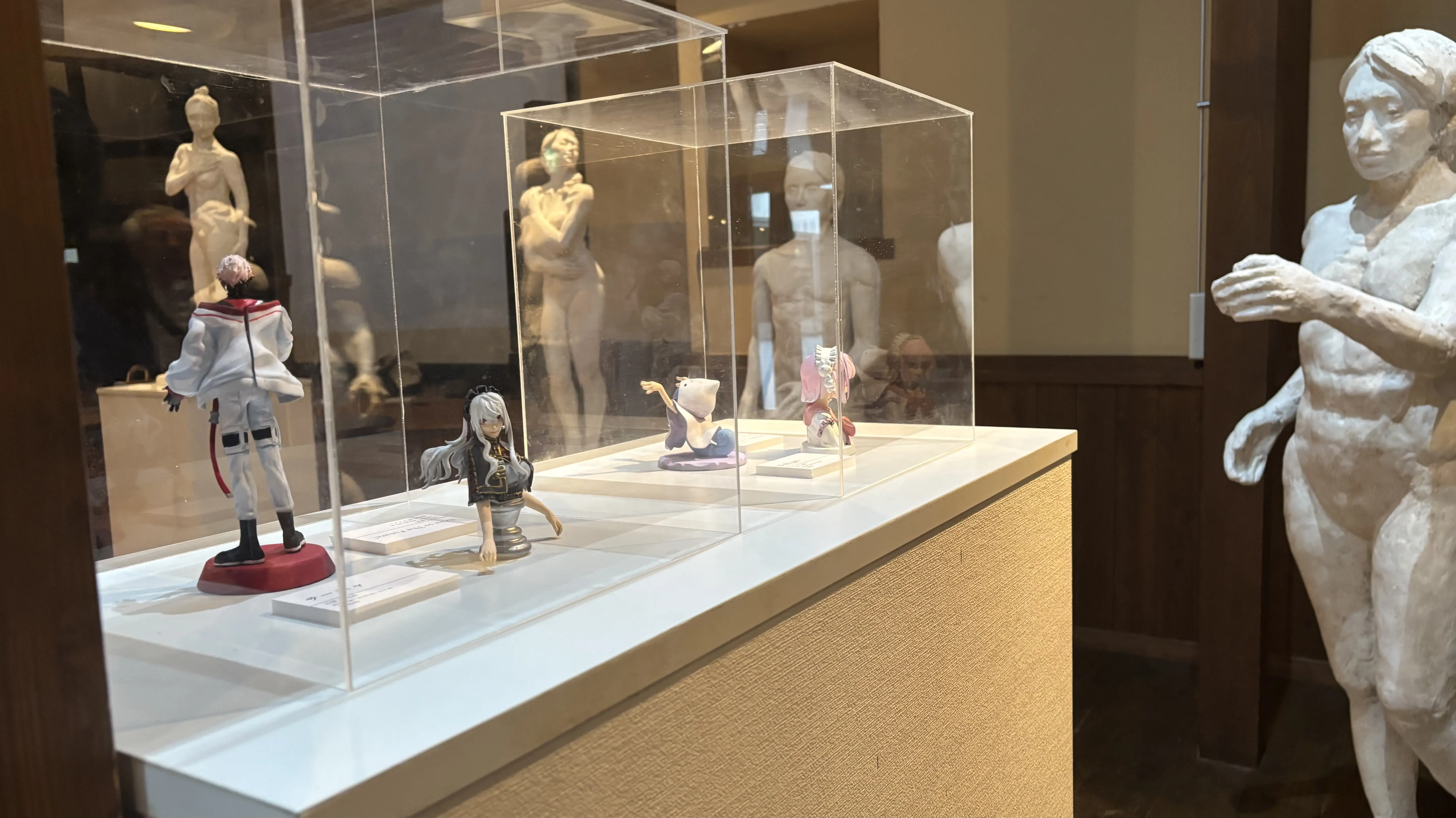 映像作品と立体が共存するセクション